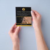 ラグジュアリーブラック&金ゴールドビジネスロゴマーケティング写真 チラシ (手)