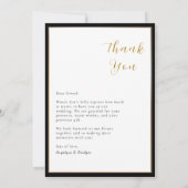 ラグジュアリーブラック&金ゴールドフレームフォトサンキューカード サンキューカード (裏面)