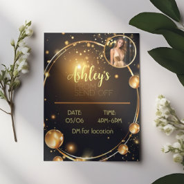 ラグジュアリーブラック&金ゴールドプロムセンドオフフライヤー チラシ