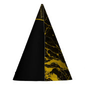 ラグジュアリーブラック&金ゴールドマーブルスウィート16誕生日 パーティーハット (裏面)