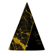 ラグジュアリーブラック&金ゴールドマーブルスウィート16誕生日 パーティーハット (左)