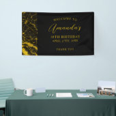 ラグジュアリーブラック&金ゴールドマーブルスウィート16誕生日 横断幕 (トレードショー)