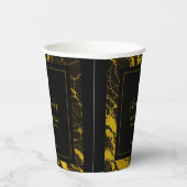 ラグジュアリーブラック&金ゴールドマーブルスウィート16誕生日 紙コップ (右)