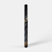 ラグジュアリーブラック&金ゴールドマーブルフォンケース SAMSUNG GALAXYケース (右側面)