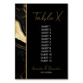 ラグジュアリーブラック&金ゴールドマーブル結婚ズ テーブルナンバー (裏面)