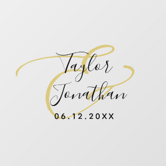 ラグジュアリーブラック&金ゴールドミニマルクラスカスタムウェディング ウィンドウサイン