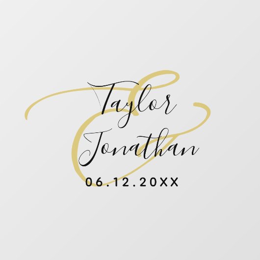 ラグジュアリーブラック&金ゴールドミニマルクラスカスタムウェディング ウィンドウサイン (シート)