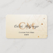 ラグジュアリーブラック&金ゴールドモノグラムビジネスカード(QR付き) 名刺 (正面)