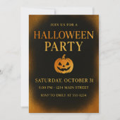 ラグジュアリーブラック&金ゴールド不気味ハエレガントロウィン 招待状 (正面)