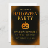 ラグジュアリーブラック&金ゴールド不気味ハエレガントロウィン 招待状 (正面/裏面)