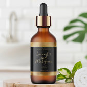 ラグジュアリーブラック&金ゴールド化粧品落としボトルラベル ラベル