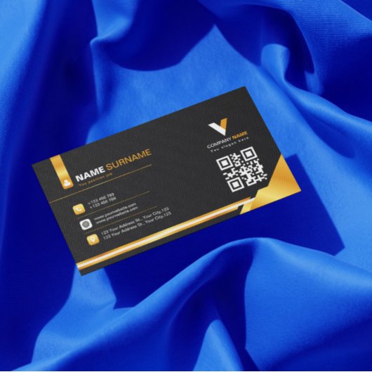 ラグジュアリーブラック&金ゴールド名刺 名刺