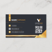 ラグジュアリーブラック&金ゴールド名刺 名刺 (裏面)