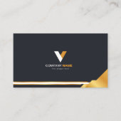 ラグジュアリーブラック&金ゴールド名刺 名刺 (正面)