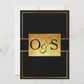 ラグジュアリーブラック&金ゴールド結婚ズ 招待状 (裏面)