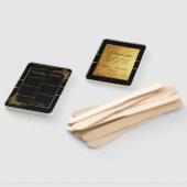 ラグジュアリーブラック&金ゴールド結婚式 プログラムとタイムライン ハンドファン (組立なし)