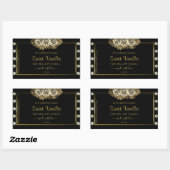 ラグジュアリーブラック&金ゴールド製品ラベルバラダイヤモンド 長方形シール (シート)