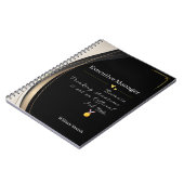 ラグジュアリーブラック&金ゴールド パーソナライズされた ノートブック (左側)