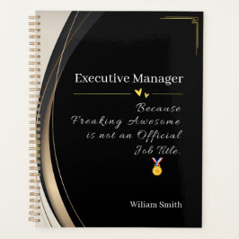 ラグジュアリーブラック&金ゴールド パーソナライズされた プランナー手帳