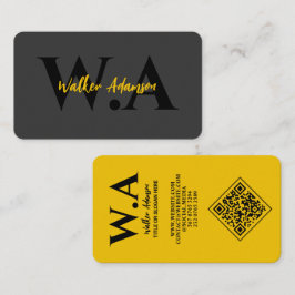 ラグジュアリーブラック&金ゴールド | プロフェッショナルモダンモノグラム 名刺