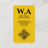 ラグジュアリーブラック&金ゴールド | プロフェッショナルモダンモノグラム 名刺 (裏面)