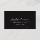 ラグジュアリーブルガンディワイングリッターメイクアップアーティスト 名刺 (裏面)