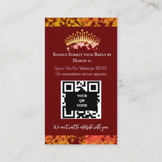 ラグジュアリーブルグンディエレガントキンセニェラスペインの エンクロージャーカード (裏面)