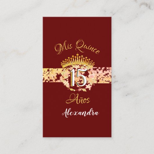 ラグジュアリーブルグンディエレガントキンセニェラスペインの エンクロージャーカード (正面)