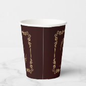 ラグジュアリーブルゴーニュと金ゴールドフローリズ結婚ズ 紙コップ (右)