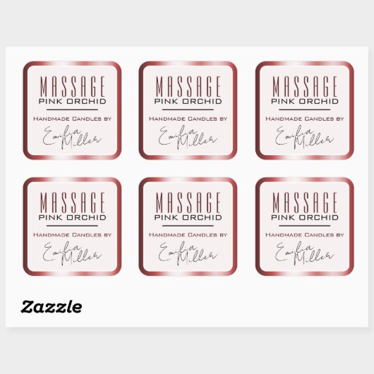 ラグジュアリーブルゴーニュグラデーションレッドシグネチャー文字キャンドル スクエアシール (シート)