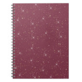 ラグジュアリーブルゴーニュスパークル金ゴールドグリッター紙吹雪 ノートブック (正面)