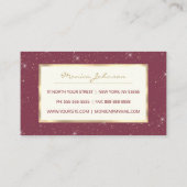 ラグジュアリーブルゴーニュスパークル金ゴールドグリッター紙吹雪 ロイヤリティカード (裏面)