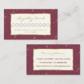 ラグジュアリーブルゴーニュスパークル金ゴールドグリッター紙吹雪 ロイヤリティカード (正面/裏面)