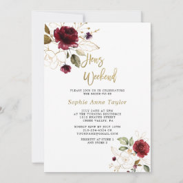 ラグジュアリーブルゴーニュフローラ金ゴールドバチェロレッテ週末 招待状