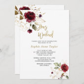 ラグジュアリーブルゴーニュフローラ金ゴールドバチェロレッテ週末 招待状 (正面/裏面)