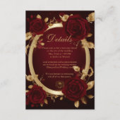 ラグジュアリーブルゴーニュレッドローズフラメンコ結婚ズ エンクロージャーカード (正面)