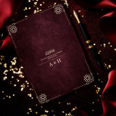 ラグジュアリーブルゴーニュヴィンテージ金ゴールド結婚イスラム 招待状