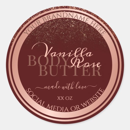 ラグジュアリーブルゴーニュ製品の包装ラベルバラ金ゴールド ラウンドシール (正面)