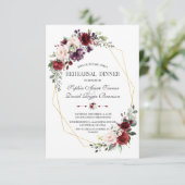 ラグジュアリーブルゴーニュ赤面フローラ金ゴールドリハーサルディナー 招待状 (スタンド正面)