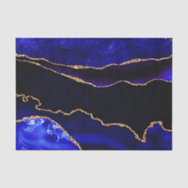 ラグジュアリーブルーと金ゴールドグリッターアゲートハッピーバースデー 薄葉紙