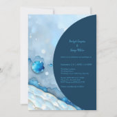 ラグジュアリーブルーウォーターカラー抽象芸術真珠光沢 (正面)