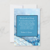 ラグジュアリーブルーウォーターカラー抽象芸術真珠光沢 サンキューカード (裏面)