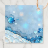 ラグジュアリーブルーウォーターカラー抽象芸術真珠光沢 フェイバータグ (裏面)