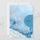 ラグジュアリーブルーウォーターカラー抽象芸術真珠光沢 招待状 (裏面)