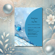 ラグジュアリーブルーウォーターカラー抽象芸術真珠光沢