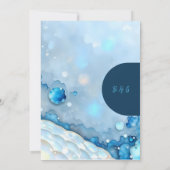 ラグジュアリーブルーウォーターカラー抽象芸術真珠光沢 招待状 (裏面)