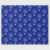 ラグジュアリーブルーダイヤモンドタフテッドパターン ラッピングペーパー (フラット)