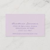 ラグジュアリーブルーフォイルグリッタードリップスメイクアップアーティスト 名刺 (裏面)