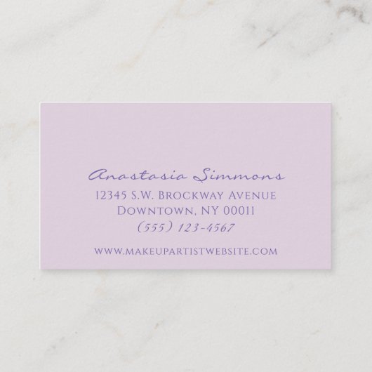 ラグジュアリーブルーフォイルグリッタードリップスメイクアップアーティスト 名刺 (裏面)