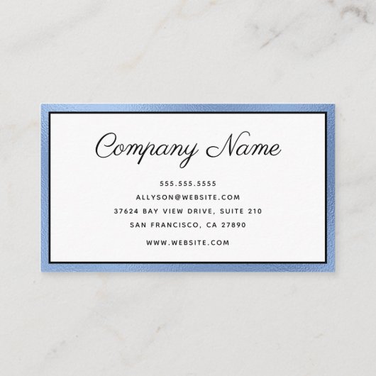 ラグジュアリーブルーフォイルスクリプト 名刺 (裏面)